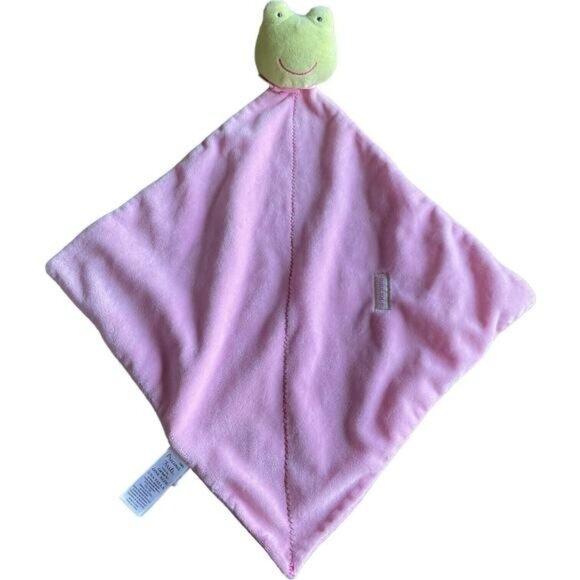 Baby Security Blanket Lovey With Frog Head Rattle Plush Toy Precious Firsts - Picture 5 of 8